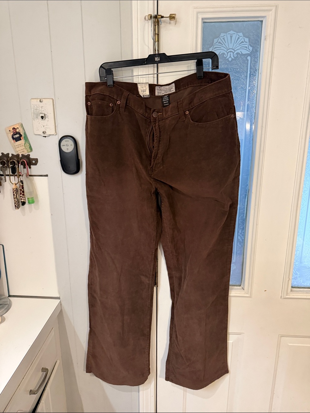 Men's Brown Corduroy Pants - Classic Straight Fit